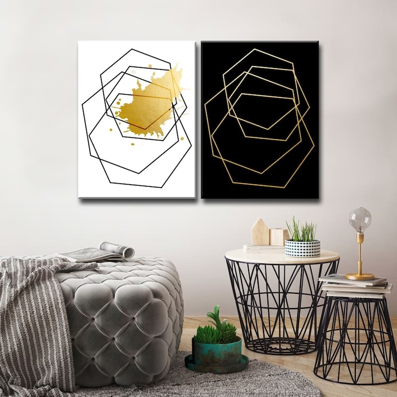Ready2HangArt 'Gilt Mod III/IIIB' 2-Piece Wrapped Canvas Wall Décor Set