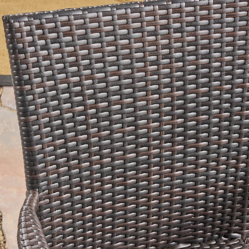 Christopher Knight Home Walker Outdoor Industrial Wood and Wicker 5-Piece Square Dining Set