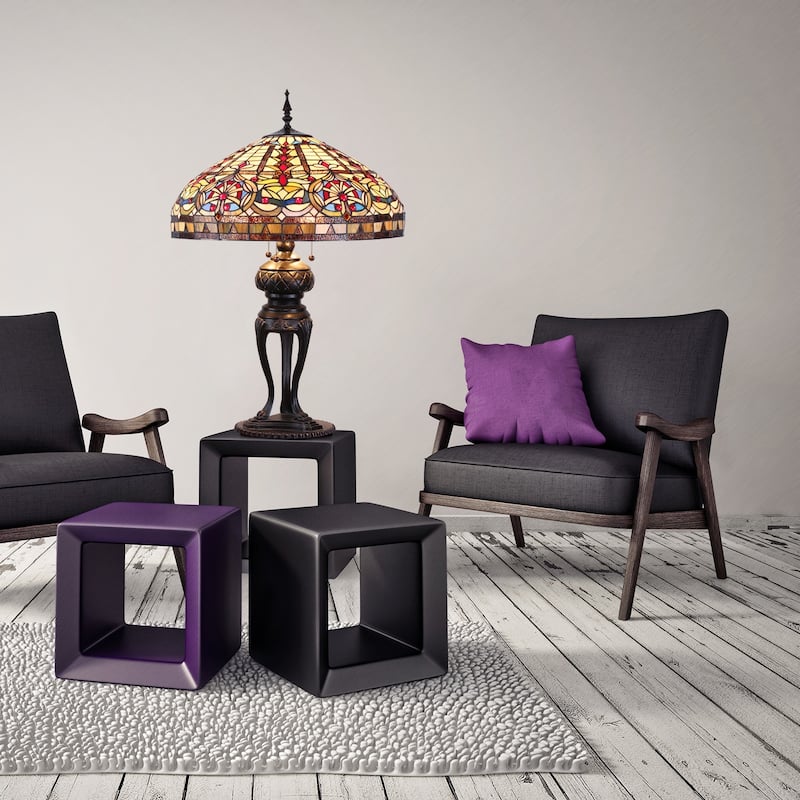 Tiffany-style Emperor Table Lamp - 35 inches high x 22 inches diameter
