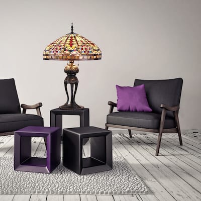 Tiffany-style Emperor Table Lamp - 35 inches high x 22 inches diameter
