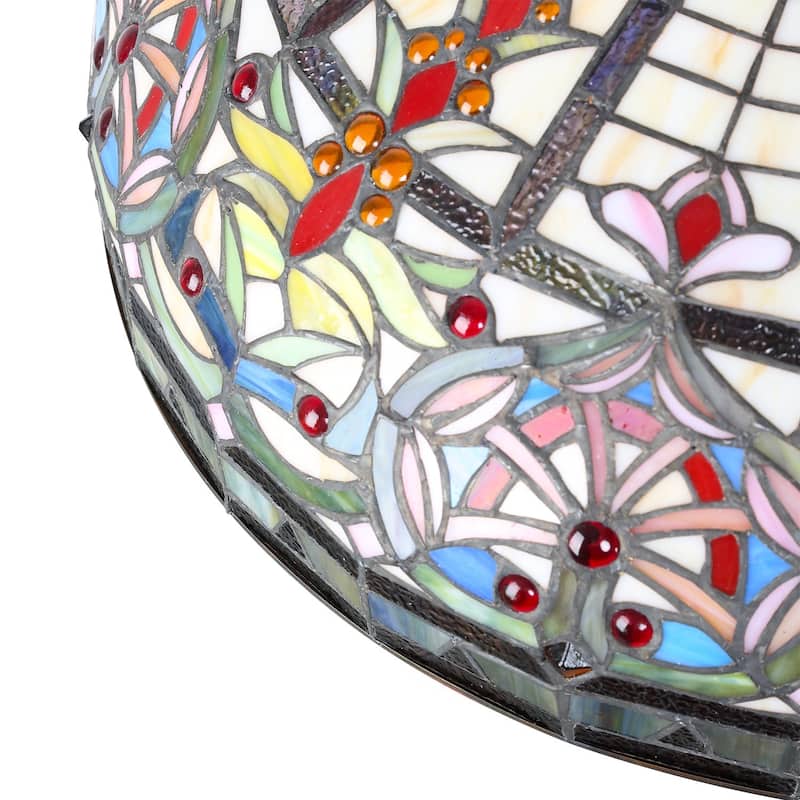 Tiffany-style Emperor Table Lamp - 35 inches high x 22 inches diameter