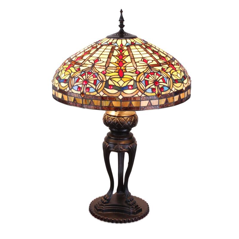 Tiffany-style Emperor Table Lamp - 35 inches high x 22 inches diameter