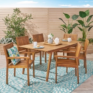 Jersey Outdoor 7 Piece Acacia Dining Set by Christopher Knight Home
