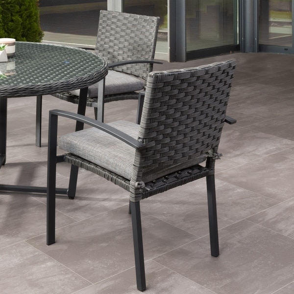 Parkview Patio Dining Chairs With Cushions, Charcoal Grey ...