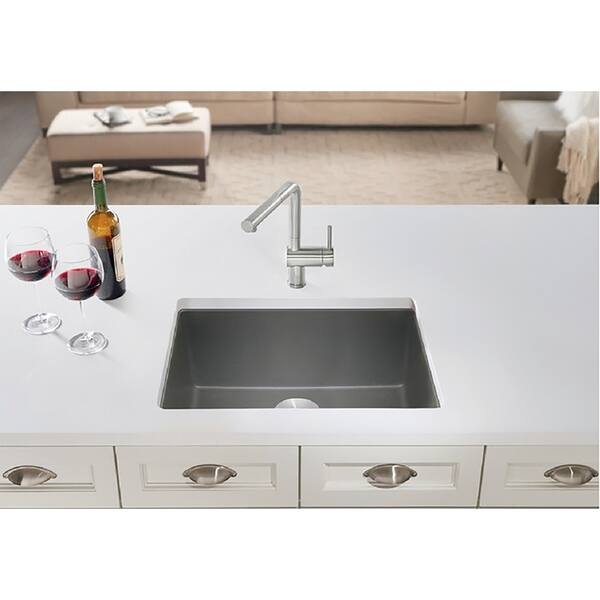 Shop Blanco Silgranit Granite Composite Sink Precis 24 Single Bowl Metallic Gray Overstock 23093232