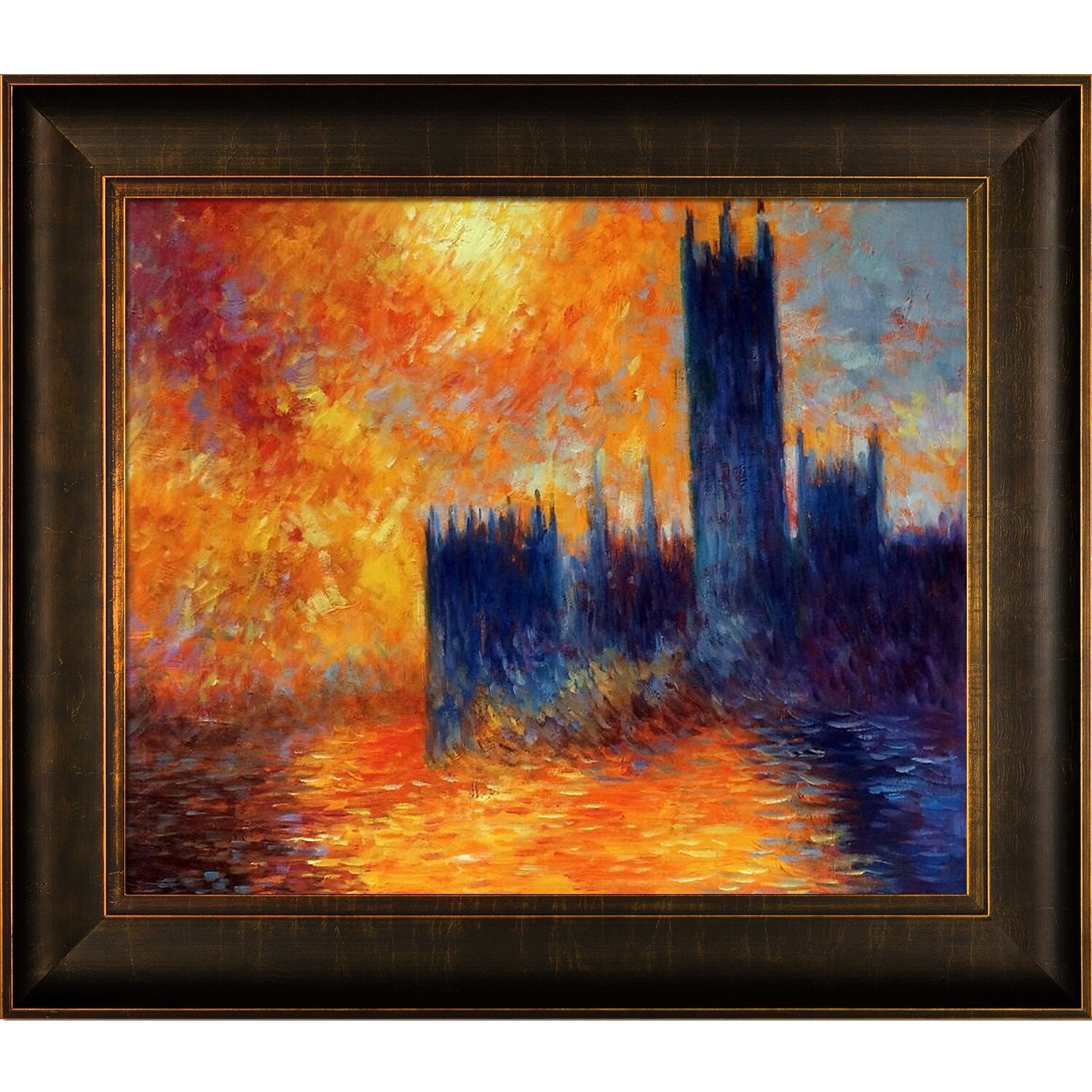 Shop Claude Monet House Of Parliament Sun Hand Painted Oil Reproduction On Sale Overstock