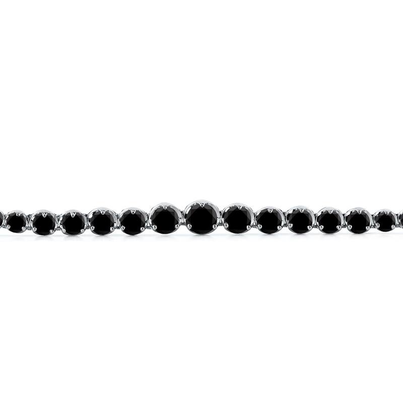 Auriya 5ctw Graduating Black Diamond Tennis Necklace 18k White Gold
