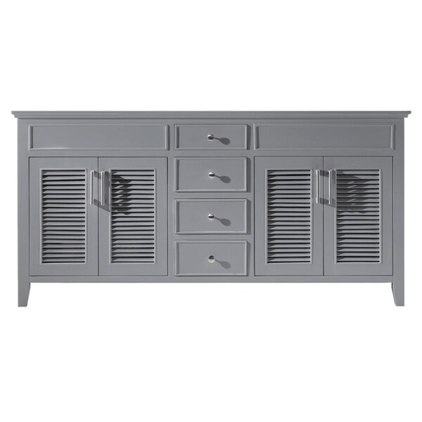Exclusive Heritage 72" Double Sink Bathroom Vanity Base in Taupe Grey