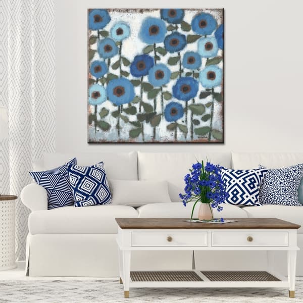 Sapphire Fields Blue Floral Gallery Wrapped Canvas Art by Norman Wyatt ...