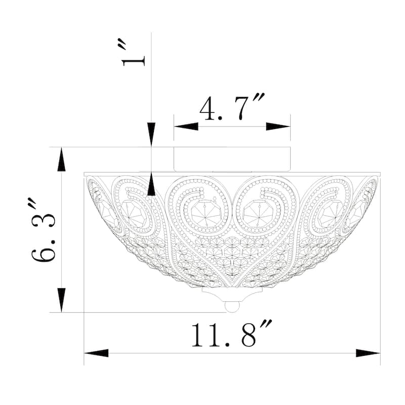 Ceslee 3-light Rustic Bronze Flushmount Ceiling Lamp