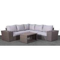 Shop Patio Sofa Set Weather Resistant Wicker Patio Furniture Set No Assembly Required 8 Pc Sectional Set With Coffee Table On Sale Overstock 23105344