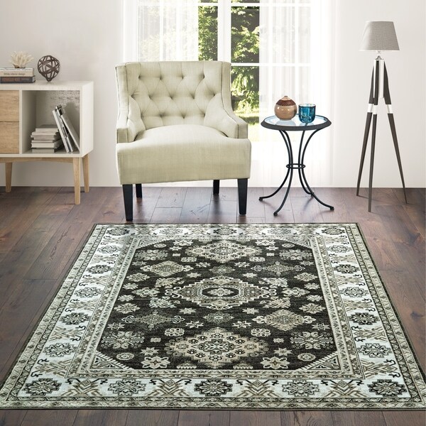Westfield Home Lelaliah Remiel Smoke Faux Silk Area Rug - 9' x 12'