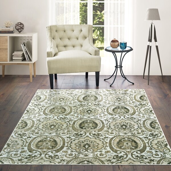 Shop Westfield Home Lelaliah Haziel Sand Faux Silk Area Rug 10' x 14' Overstock 23105906