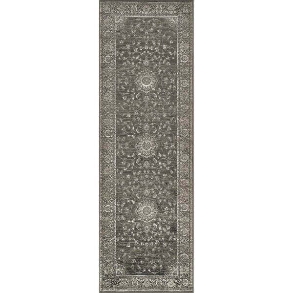 Shop Westfield Home Lelaliah Camael Smoke Faux Silk Runner Rug - 3' x ...