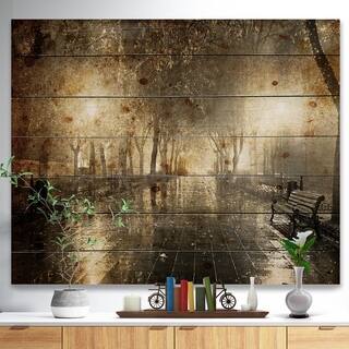 Wood Wall Art Find Great Gallery Deals Ping At Night Alley With Lights Photography Landscape Print On Natural Pine Wood Black