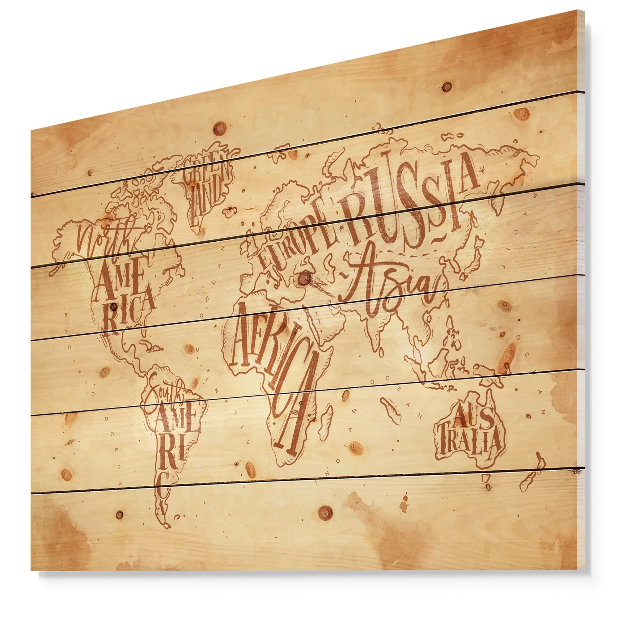 Shop Designart Vintage Worldmap In Chalk Background Maps