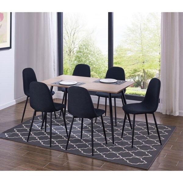 Ids Simplistic Style Mdf Dining Table And Heavy Duty Metal Ids Simplistic Style Mdf Dining Table And Heavy Duty Metal Structure Modern Design Chair 7 Pieces