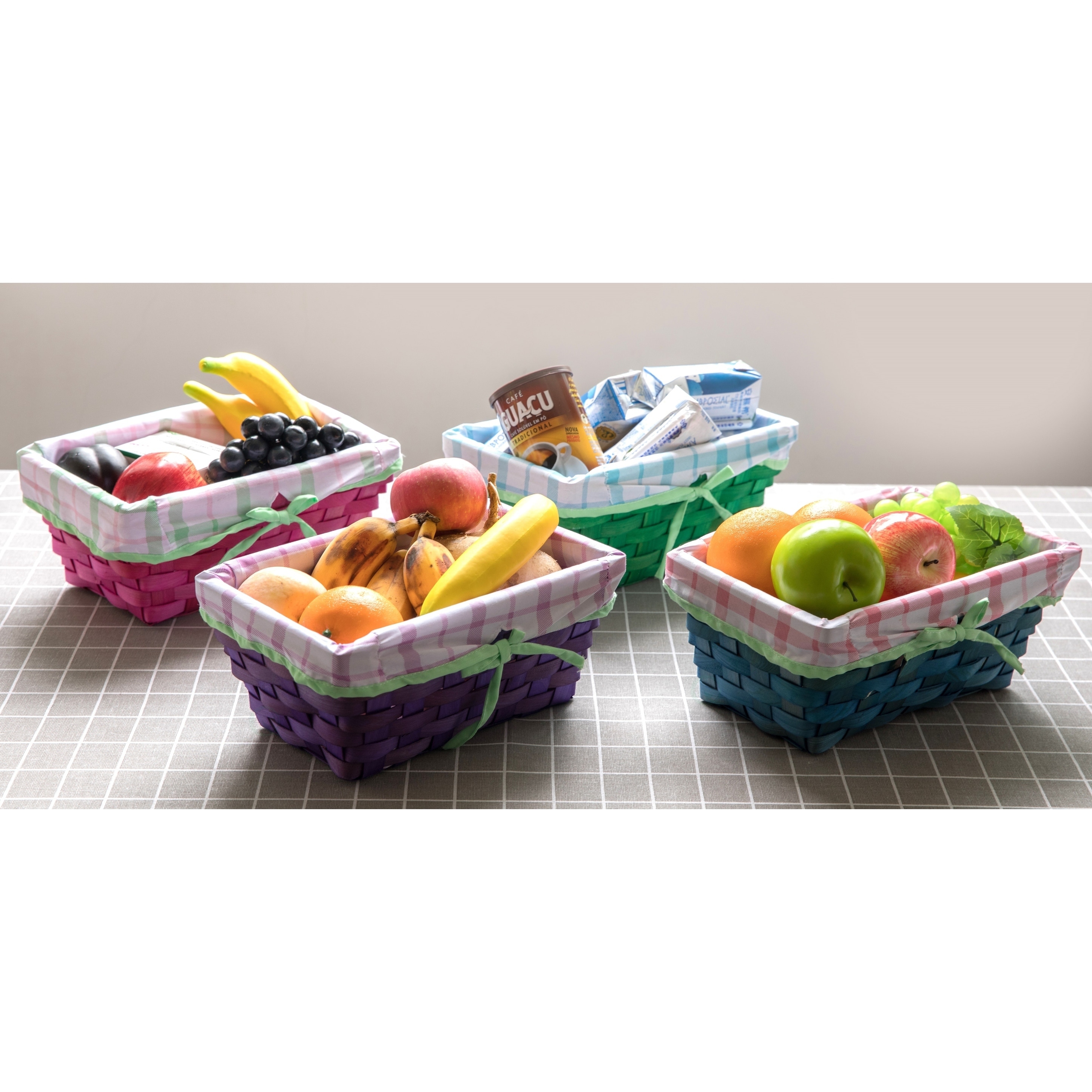 patterned storage baskets