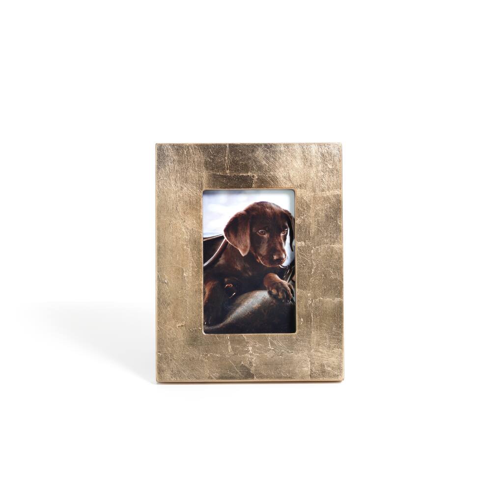 4" x 6" Photo Frame, Gold Finish with Leaf Design
