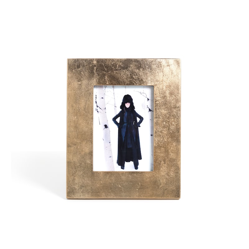 5" x 7" Photo Frame, Gold Finish with Leaf Design