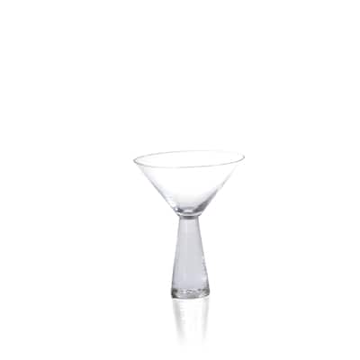 6.25" Tall "Livogno" Martini Glass on Hammered Stem, (Set of 4)