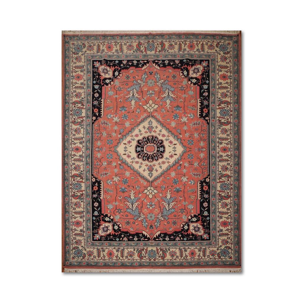 Romanian Feraghan Farehan Hand-Knotted 100% Wool Persian Oriental Area Rug (10'x14'3") - Apricot/Ivory - 10' x 14'3"