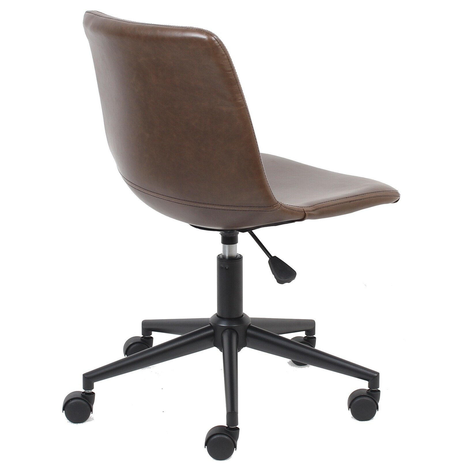 BTExpert Mid Back Fuax Leather Task Chair, Brown Office Chair