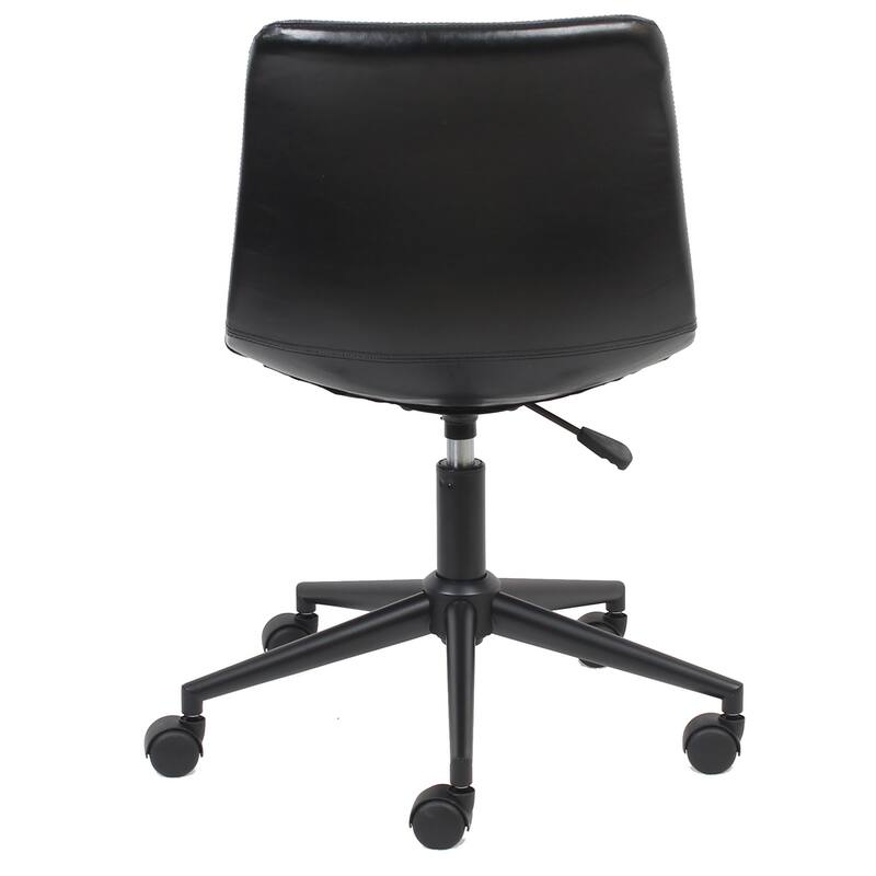 BTExpert Mid Back Fuax Leather Task Chair, Black Office Desk Chair Bed Bath & Beyond 23111586
