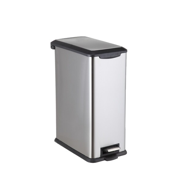 Home Zone Stainless Steel 12 Gallon Step Trash Can Va41371a Home Zone Stainless Steel 12 Gallon Step Trash Can Va41371a