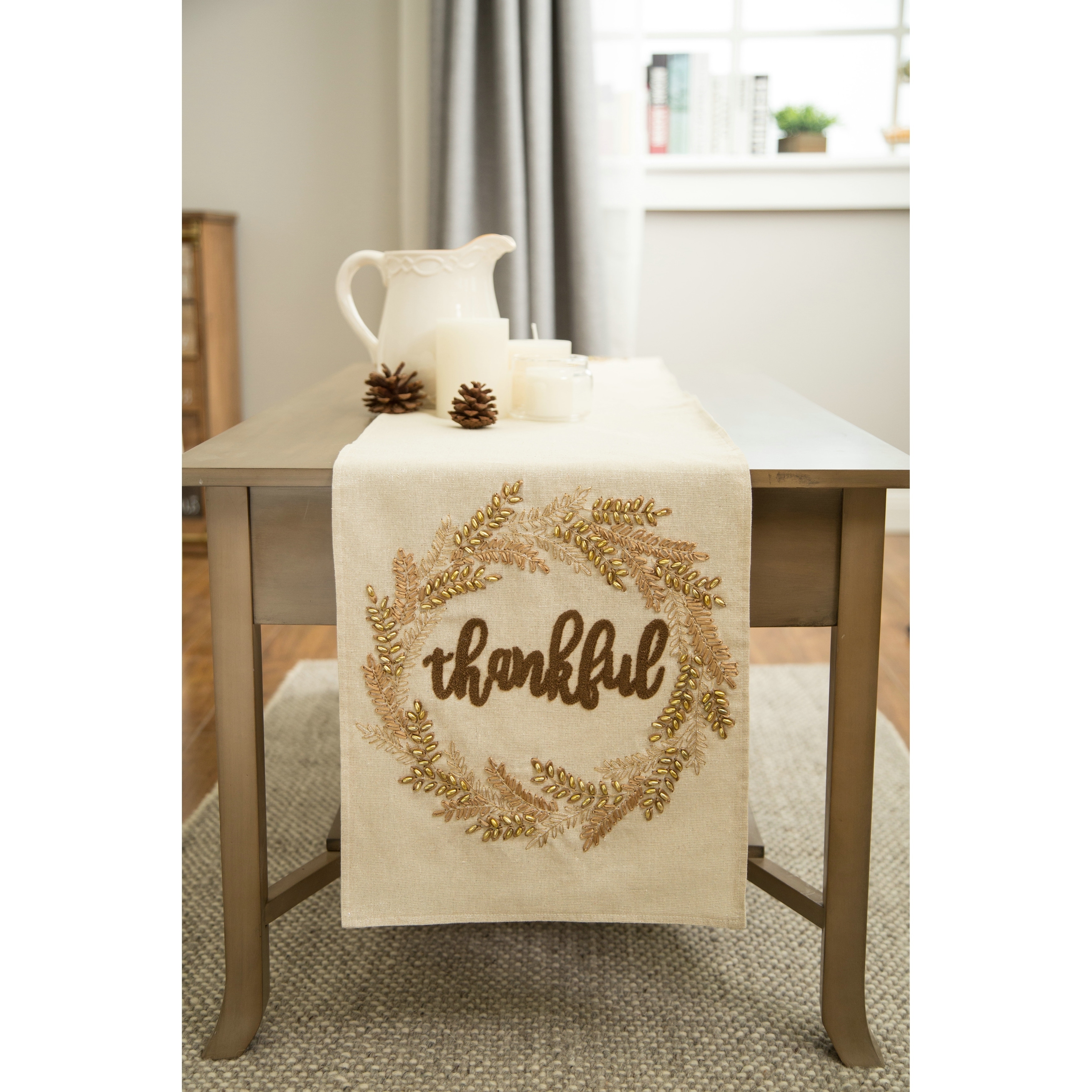 Shop Glitzhome 72 L Thanksgiving Embroidered Table Runner 72 X13