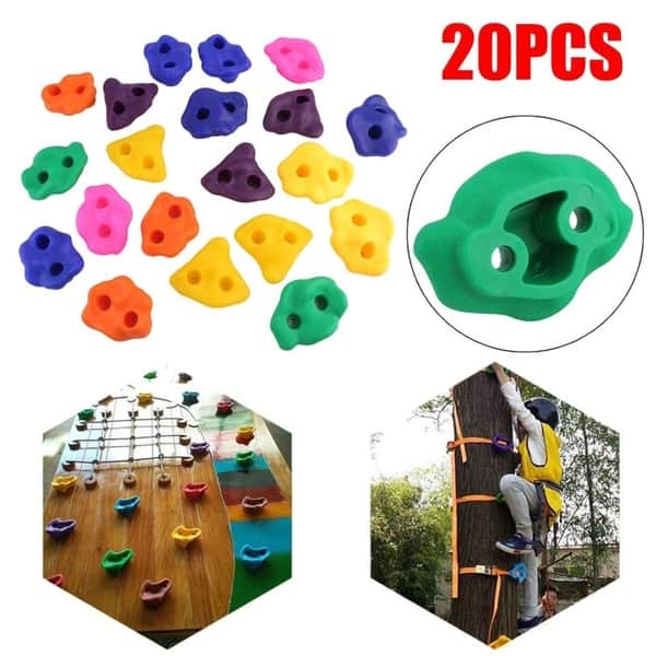 Climbing Holds Rock Wall Stones Holds Grip for Kids Indoor Outdoor
