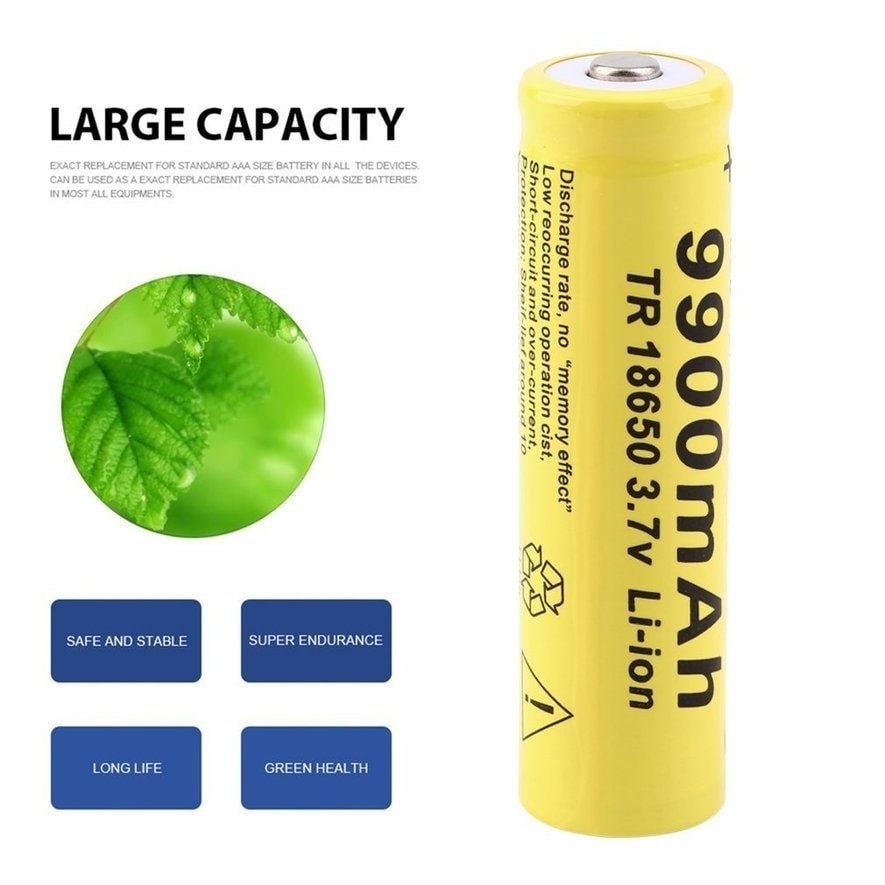 18650 Battery Rechargeable Battery 3.7V 18650 9900mAh Capacity Li-ion Rechargeable Battery