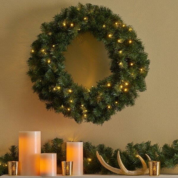 yuletide christmas wreath 24 noble fir battery operated includes timer by christopher knight home - Battery Operated Christmas Wreaths With Timer yuletide christmas wreath 24 noble fir battery operated includes timer by christopher knight home - Battery Operated Christmas Wreaths With Timer