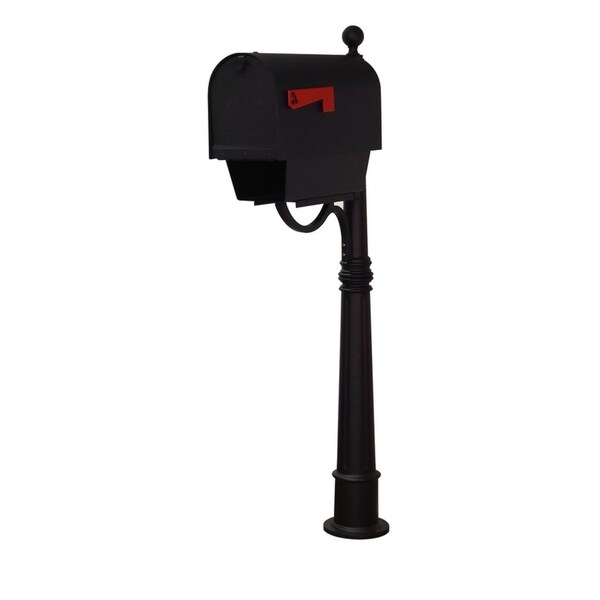 Special Lite Products Titan Aluminum Curbside Mailbox with Newspaper Tube and Ashland Mailbox Post