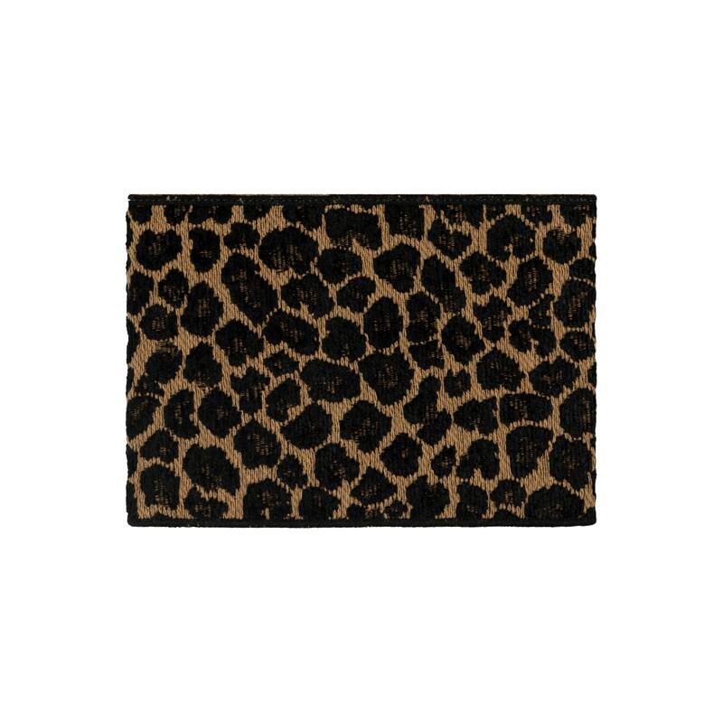 Authentic Hotel and Spa Turkish Cotton Cheetah Jacquard Trim Latte Brown 2-piece Hand Towel Set