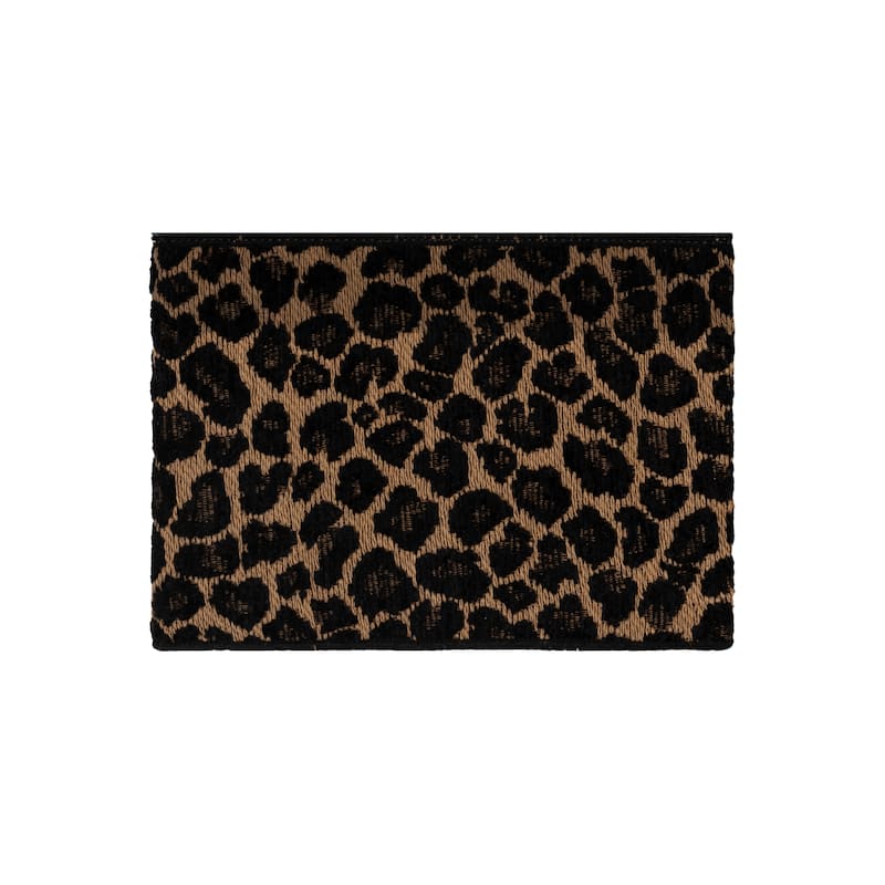 Authentic Hotel and Spa Turkish Cotton Cheetah Jacquard Trim Midnight Blue 3-piece Towel Set