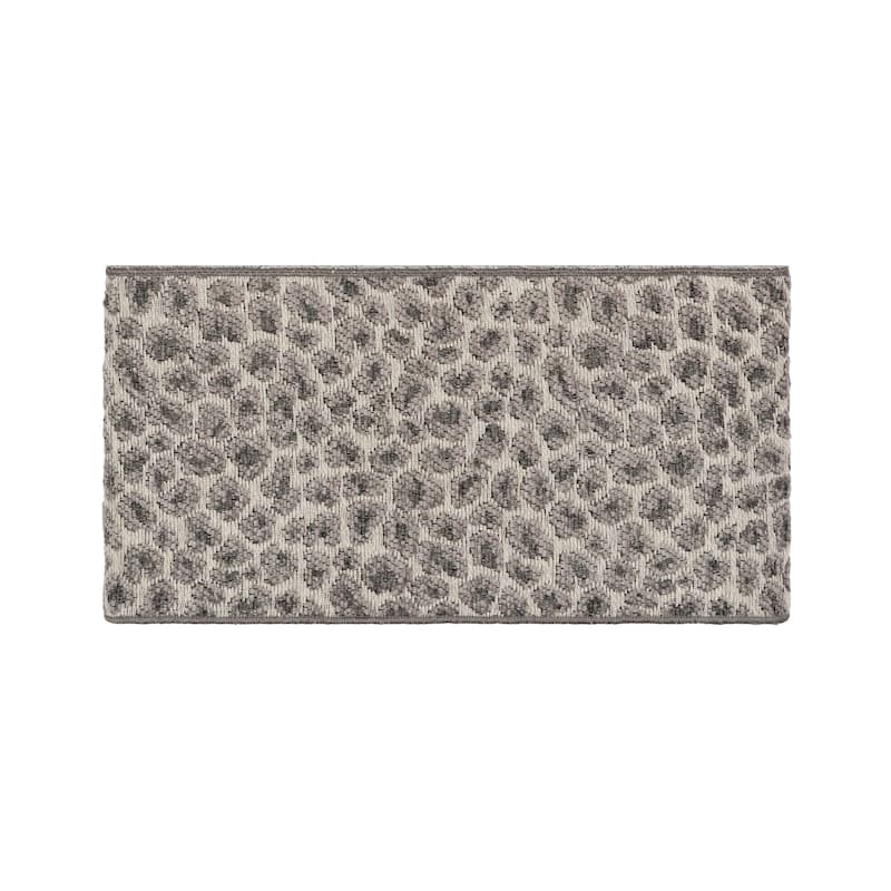 Authentic Hotel and Spa Turkish Cotton Cheetah Jacquard Trim Light Grey Bath Towel