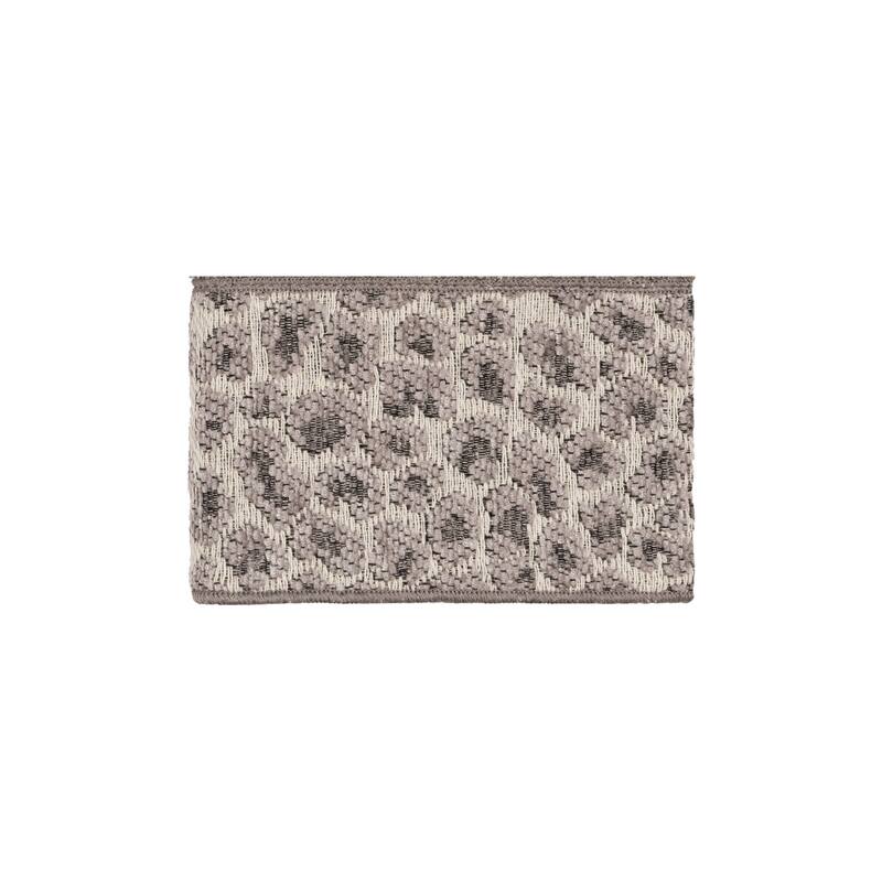 Authentic Hotel and Spa Turkish Cotton Cheetah Jacquard Trim Dark Grey 2-piece Washcloth Set
