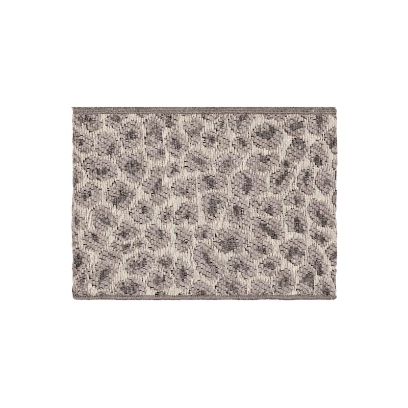 Authentic Hotel and Spa Turkish Cotton Cheetah Jacquard Trim Dark Grey 4-piece Towel Set