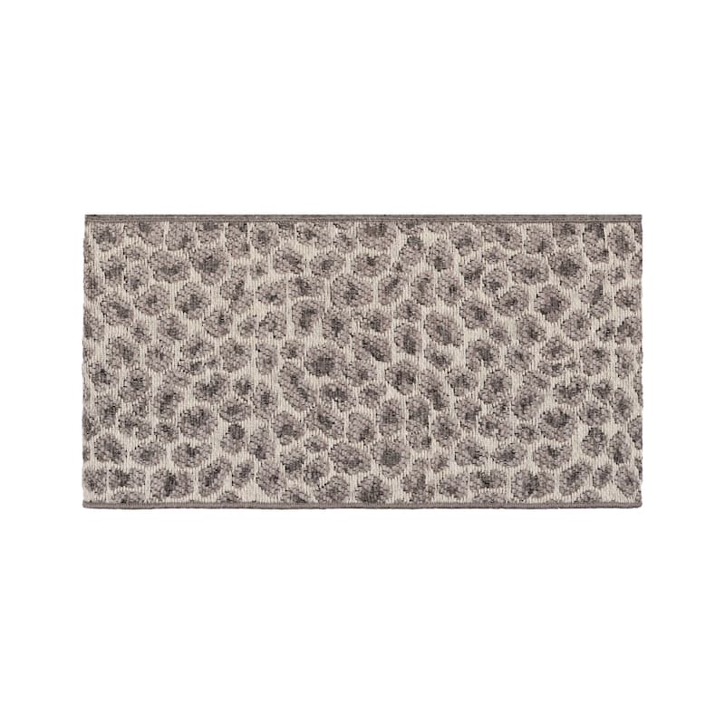 Authentic Hotel and Spa Turkish Cotton Cheetah Jacquard Trim Dark Grey 4-piece Towel Set