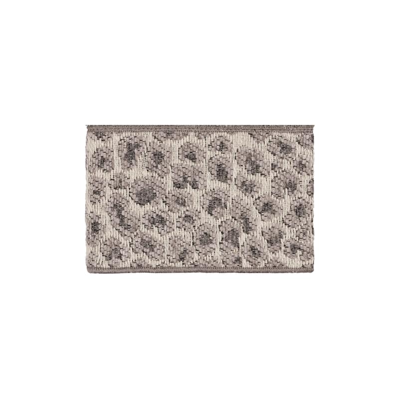 Authentic Hotel and Spa Turkish Cotton Cheetah Jacquard Trim Dark Grey Washcloth
