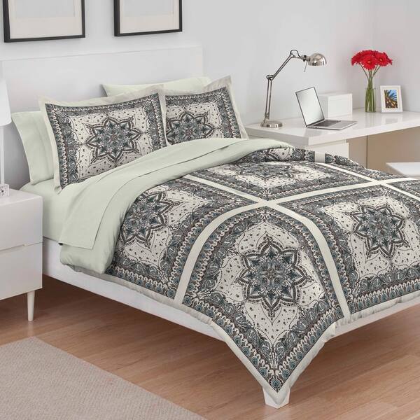 Shop Martex Serafina Teal Brown Comforter Set On Sale Free