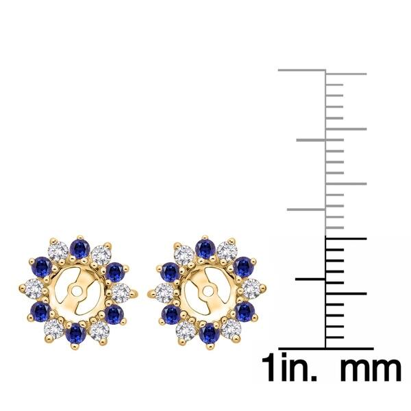 10K Gold Trillion Shaped Earring Jackets with White Sapphire 0.24 ct. tw. 10K Gold Trillion Shaped Earring Jackets with White Sapphire 0.24 ct. tw.