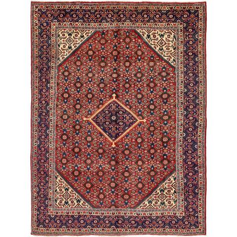 Hand Knotted Farahan Semi Antique Wool Area Rug - 9' 9 x 13' 2