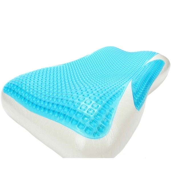 Cheer Collection Memory Foam Ventilated Cooling Gel Pillow White