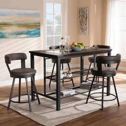 Carbon Loft Goddard Industrial Grey Fabric 5-piece Pub Set