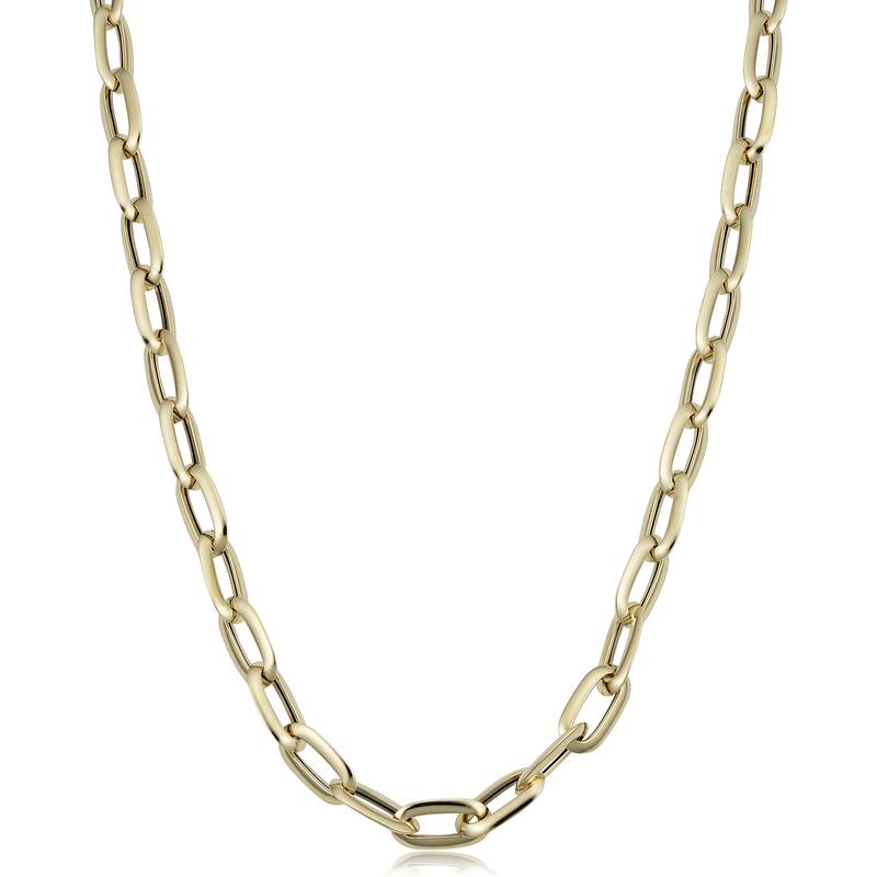 14k Yellow Gold Italian Polished Oval Link Necklace (7.25mm, 20 inches)