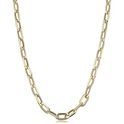 14k Yellow Gold Italian Polished Oval Link Necklace (7.25mm, 20 inches)