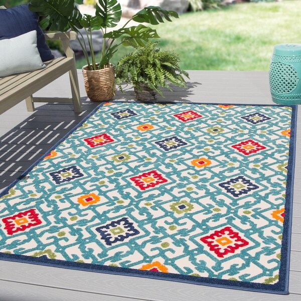 Saidia Indoor Outdoor Trellis Multicolor Area Rug 5 3 X7 6 Saidia Indoor Outdoor Trellis Multicolor Area Rug 5 X27