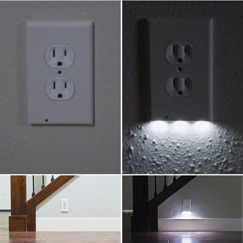 Shop 2 Wall Outlet Led Night Light Easy Snap On Outlet Cover Plate